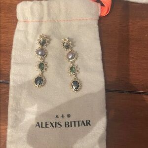 Alexis Bittar Gold and Multicolor Stone Earrings